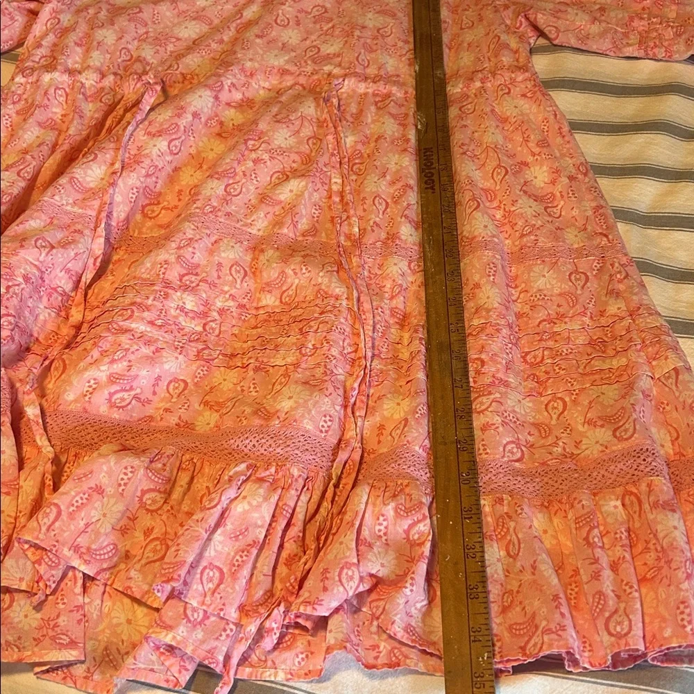 Draper James Kellie Babydoll Sundress Tie Waist in Pink Paisley Easter Women’s L - Picture 9 of 9